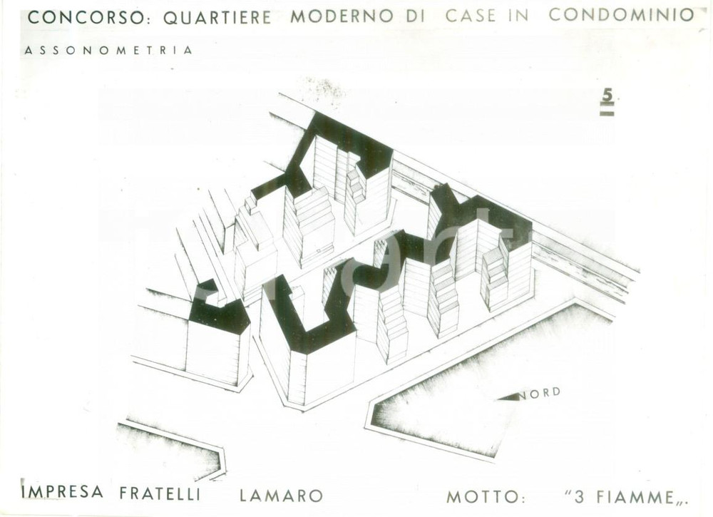 Fotografia d epoca originale 1938 MILANO EDILIZIA POPOLARE Quartiere case in condominio F.lli LAMARO Foto 1