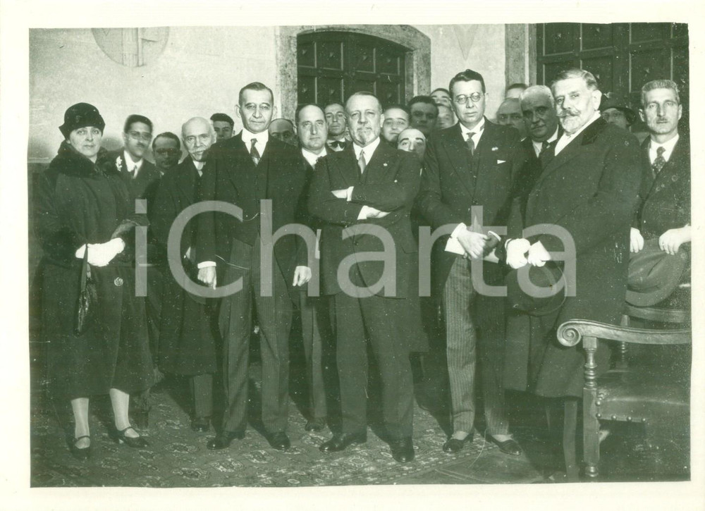 Fotografia d epoca originale 1930 ca ROMA Conte Giuseppe VOLPI con gruppo di industriali Fotografia 1