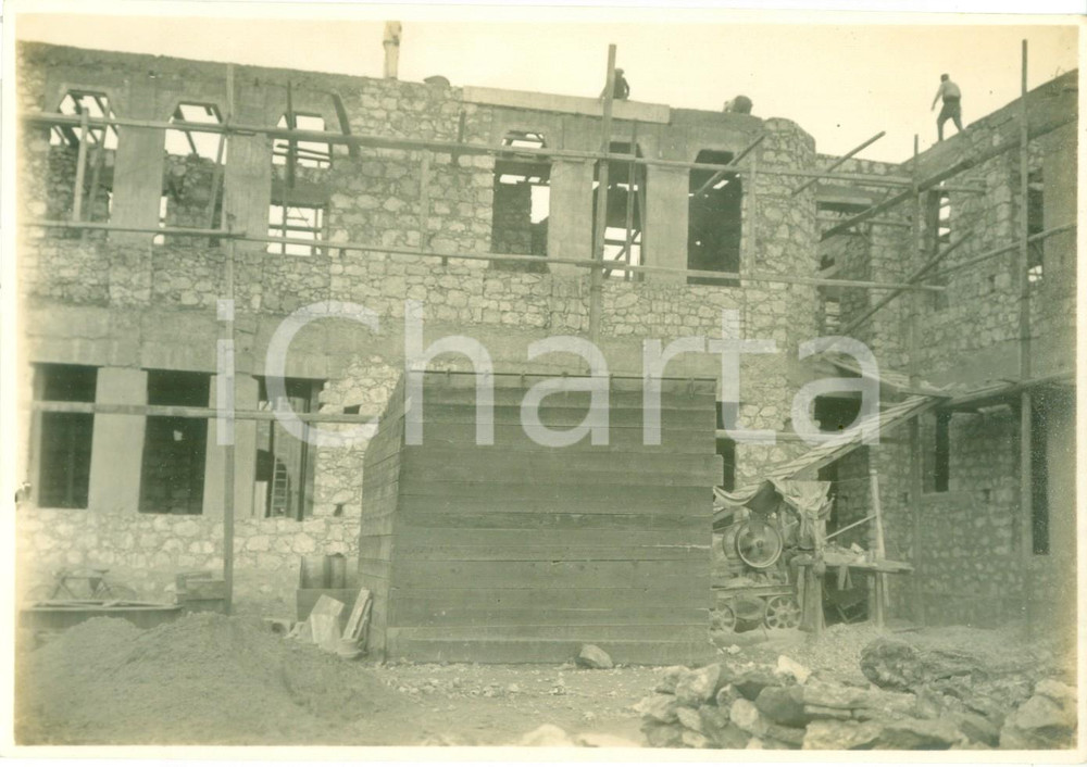 Fotografia d epoca originale 1930 ca BENGASI LIBIA Cantiere di costruzione palazzo del Municipio Fotografia 1