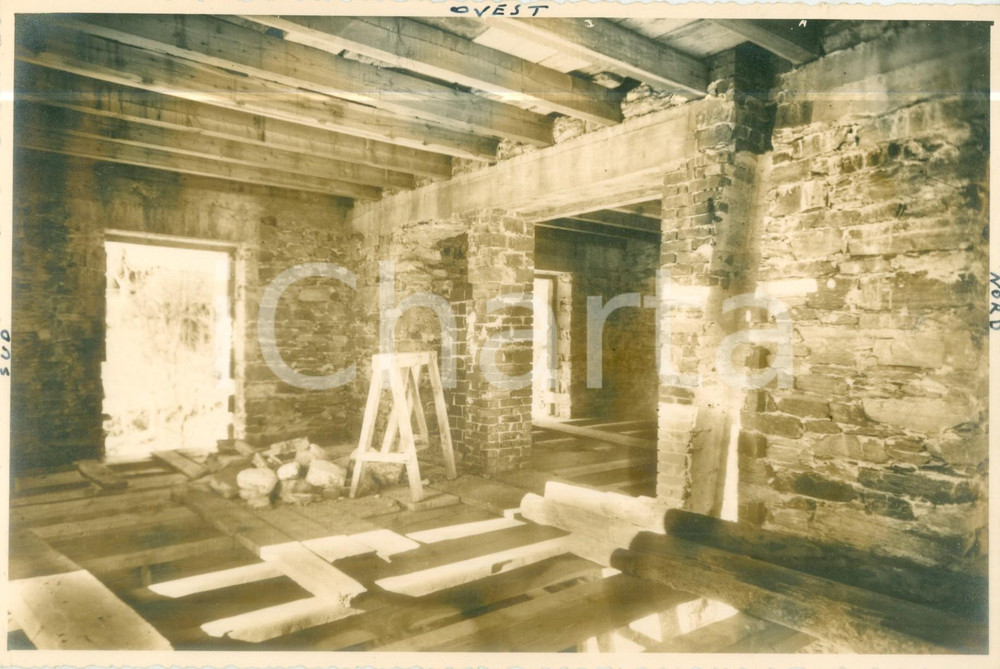 Fotografia d epoca originale 1920 MILANO Secondo piano BICOCCA DEGLI ARCIMBOLDI durante restauri Fotografia 1