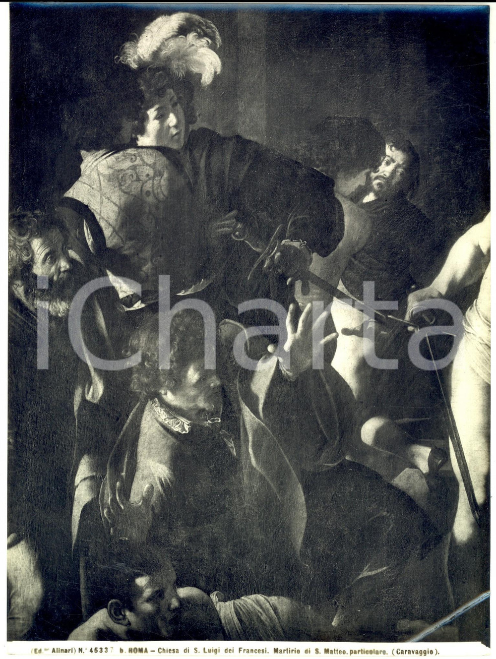Fotografia d epoca originale 1930 ca ROMA CARAVAGGIO  Martirio di San Matteo Foto ALINARI 20x26 cm 1