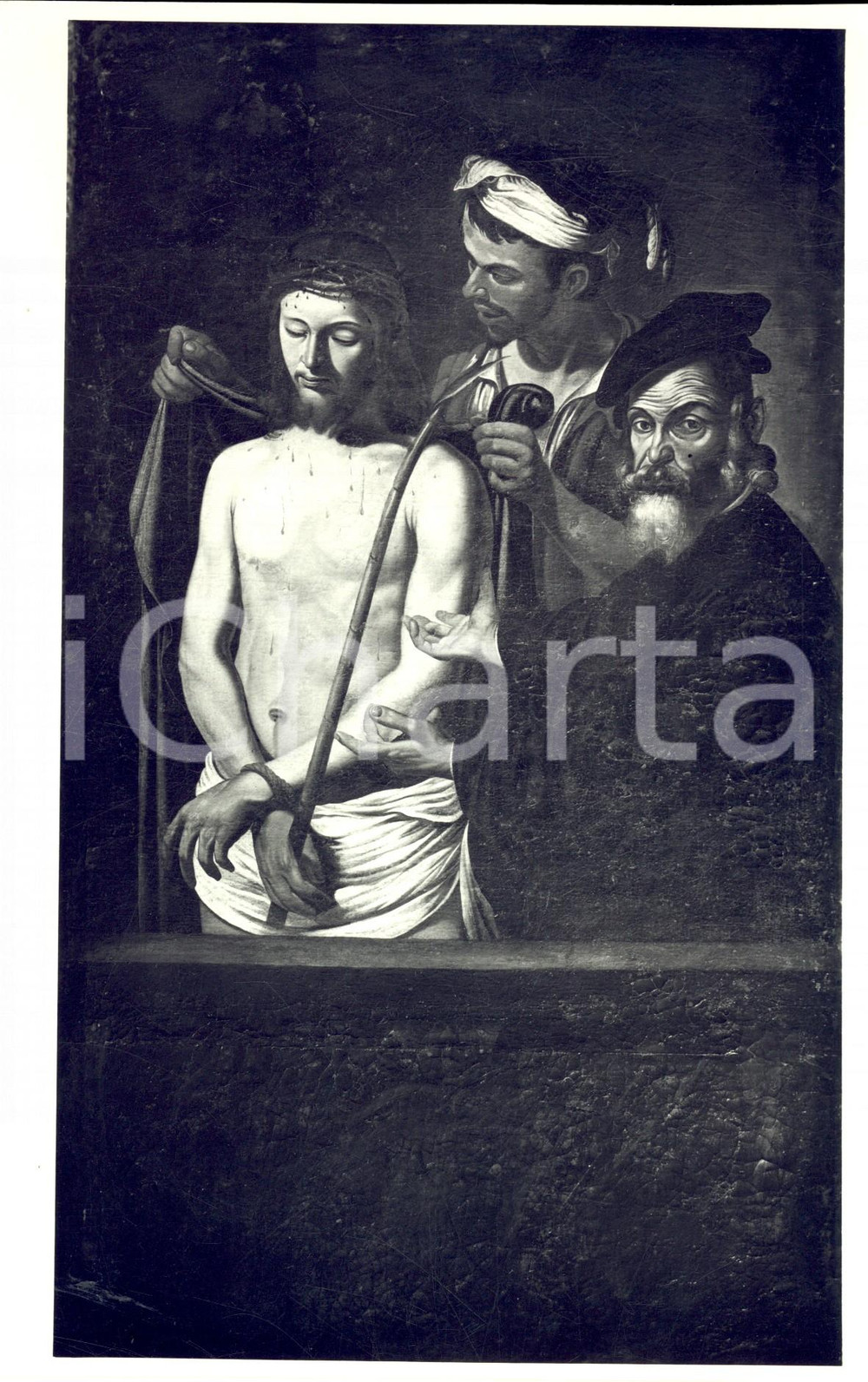 Fotografia d epoca originale 1951 MILANO Palazzo Reale  Mostra CARAVAGGIO Ecce Homo Foto 16x24 cm 1