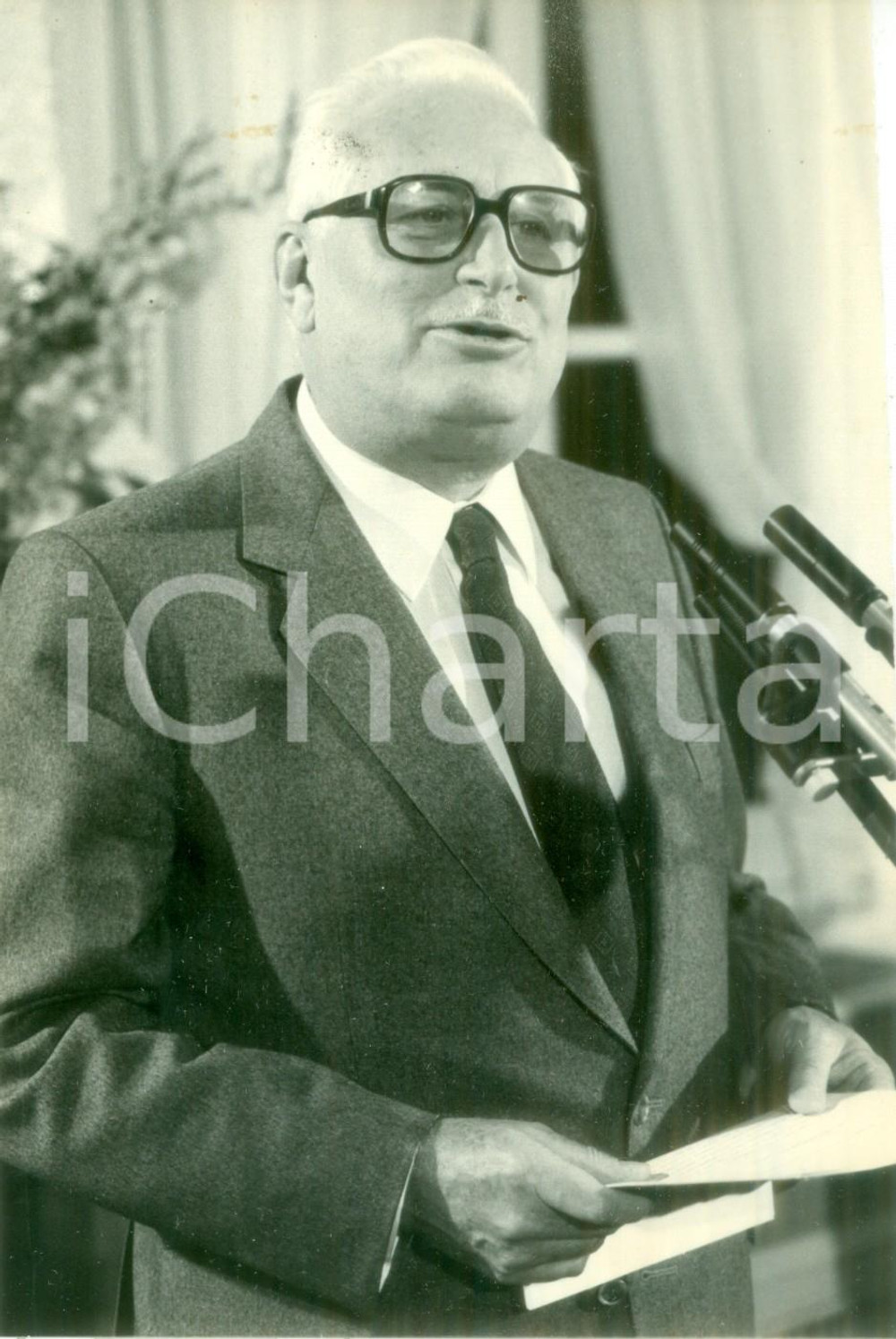 Fotografia d epoca originale 1988 PARIS Ministro André GIRAUD ritratto Fotografia 1