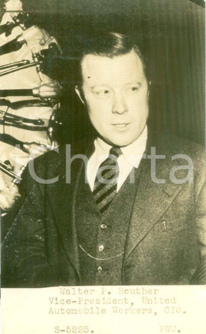 Fotografia d epoca originale 1945 ca USA Walter P. REUTHER VicePresident United Automobile Workers Foto 1