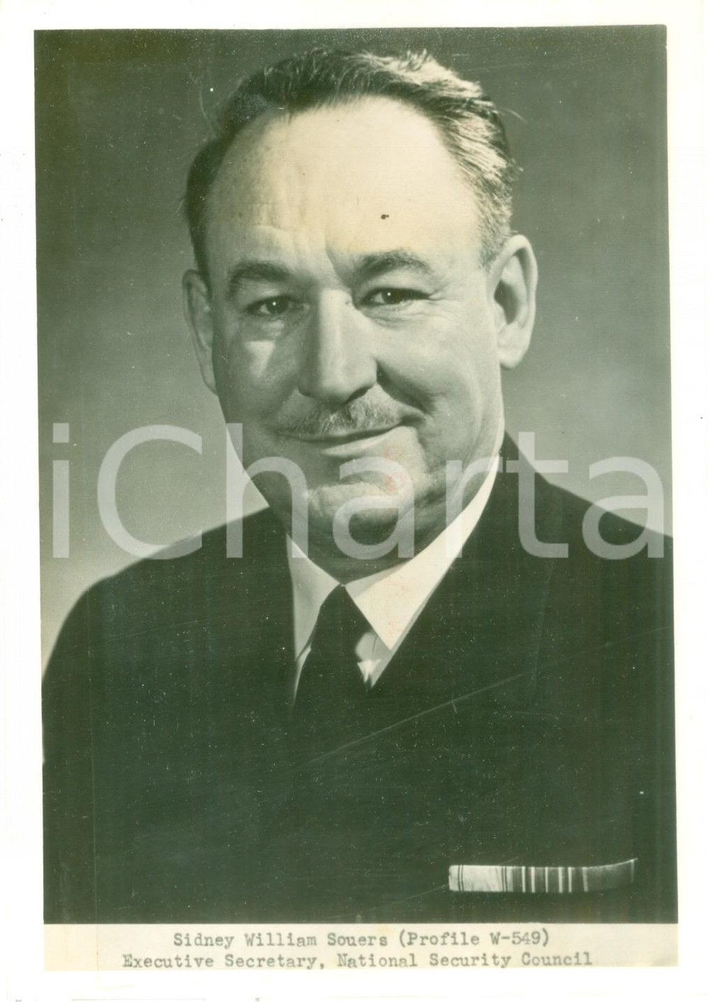 Fotografia d epoca originale 1945 ca USA Sidney William SOUERS Executive Secretary National Security Council 1