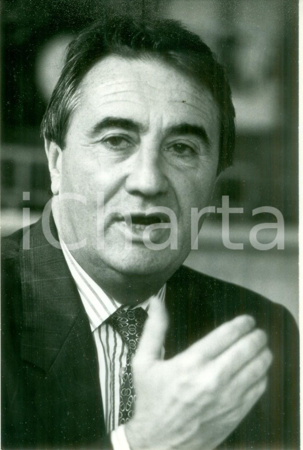 Fotografia d epoca originale 1989 PARIS Ministro JeanPierre SOISSON sul rinnovo dell apprendistato Foto 1