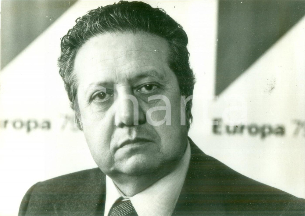 Fotografia d epoca originale 1980 ca LISBONA Presidente Mario SOARES ospite in tv Fotografia 1