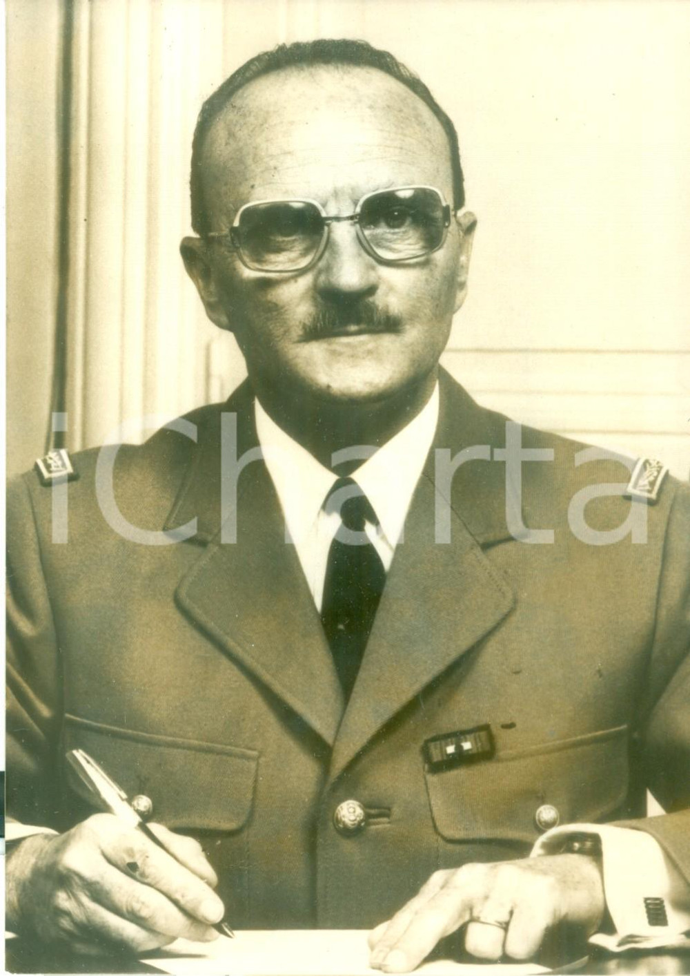 Fotografia d epoca originale 1975 PARIS Generale Jean LAGARDE nuovo Capo di Stato Maggiore Fotografia 1