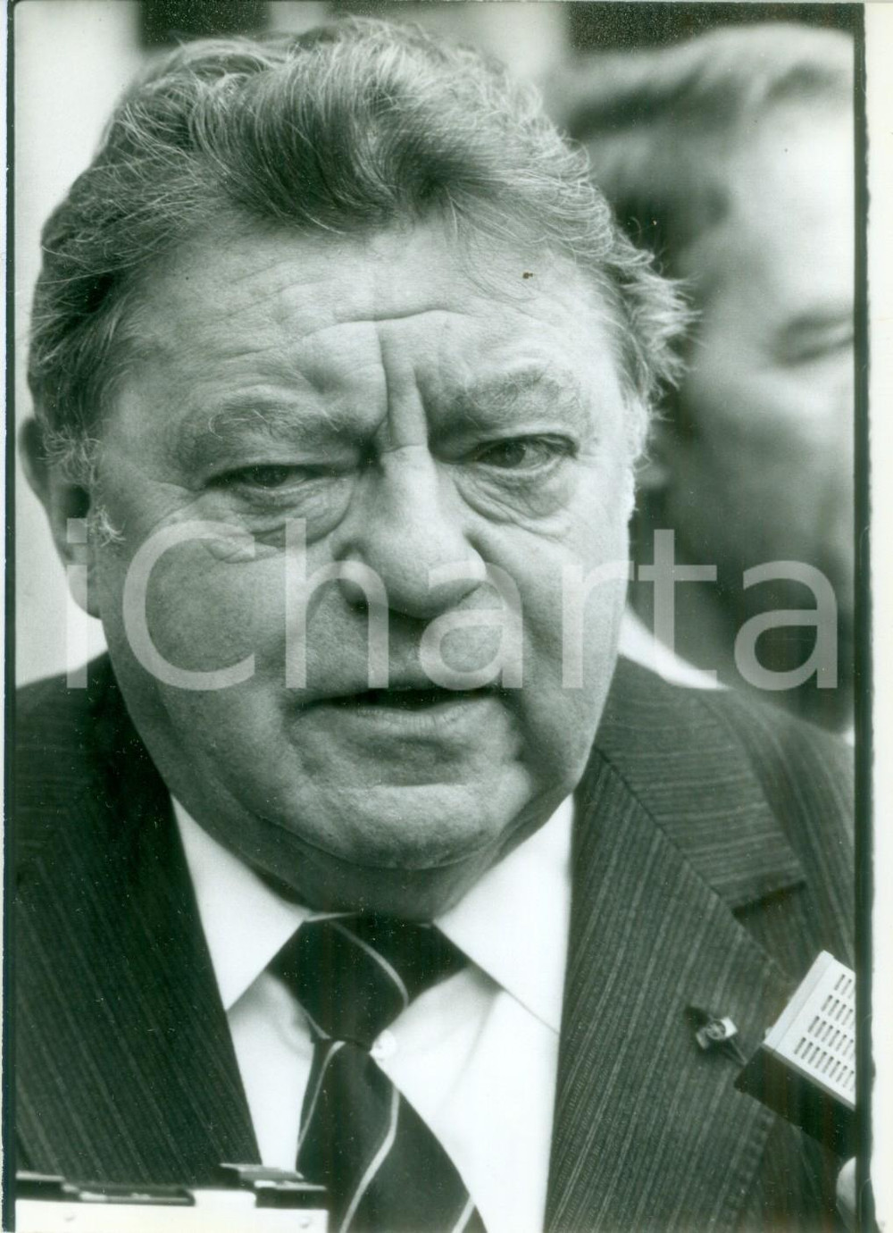 Fotografia d epoca originale 1988 GERMANIA Franz Josef STRAUSS intervistato dai giornalisti Fotografia 1
