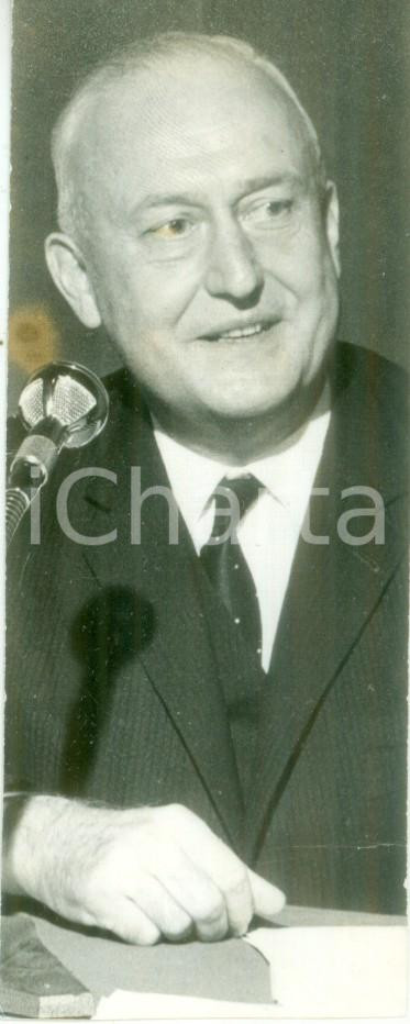 Fotografia d epoca originale 1990 ca STRASBOURG Politico Pierre PFLIMLIN in conferenza stampa Fotografia 1