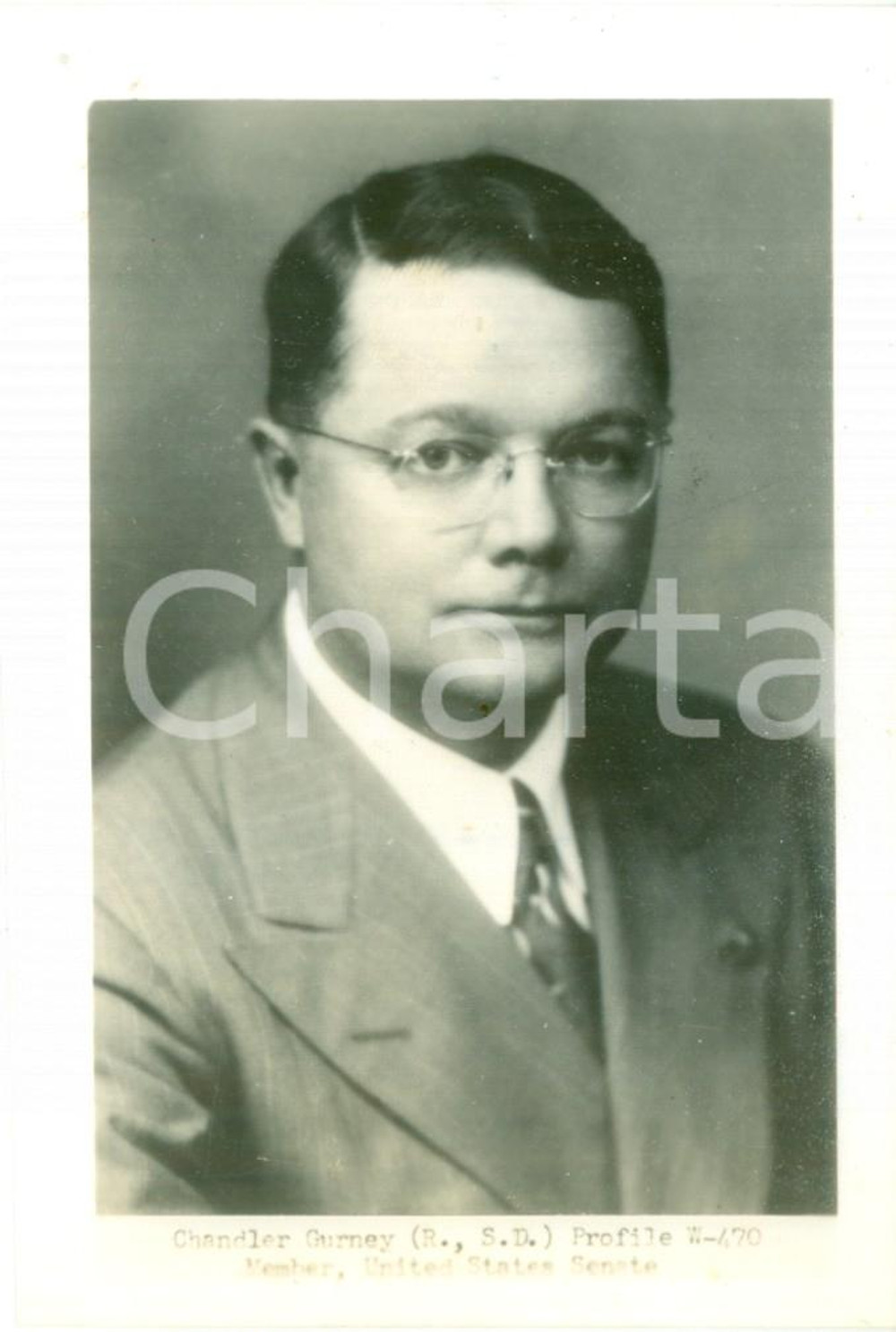 Fotografia d epoca originale 1945 ca USA Chandler GURNEY United States Senate Fotografia 1