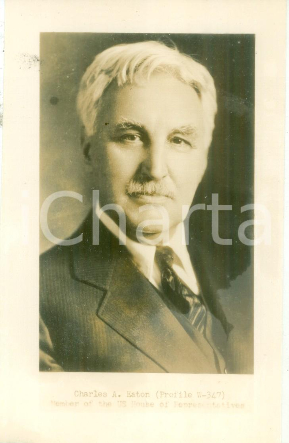 Fotografia d epoca originale 1945 ca USA Charles A. EATON U.S. House of Representatives Fotografia 1
