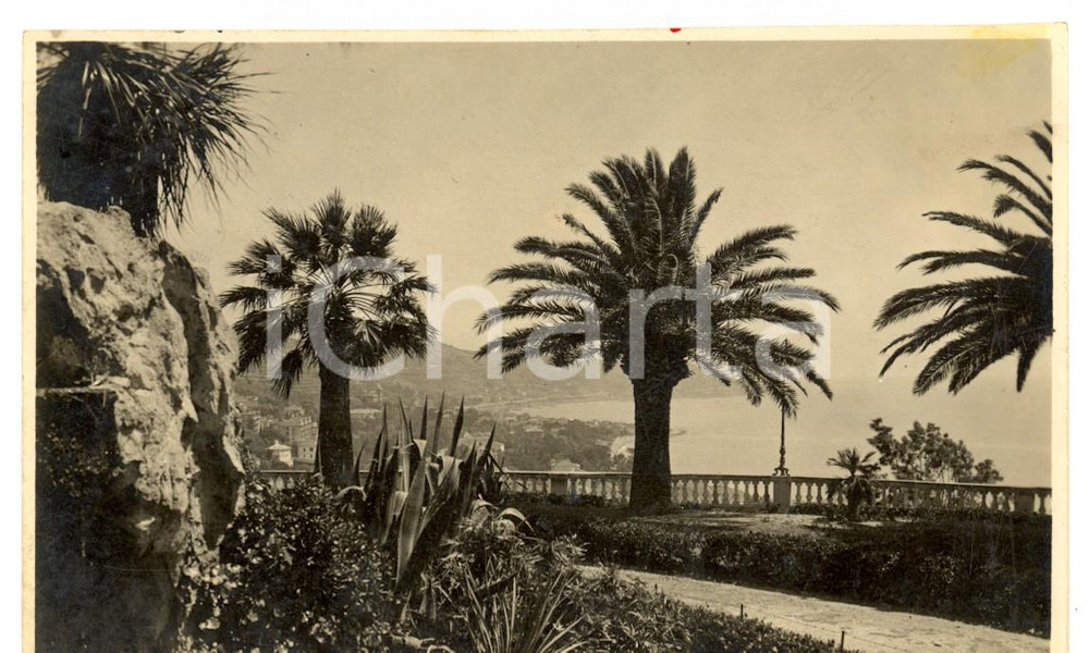 Fotografia d epoca originale 1930 ca SANREMO Veduta dai giardini REGINA ELENA Foto 14x9 cm VINTAGE 1