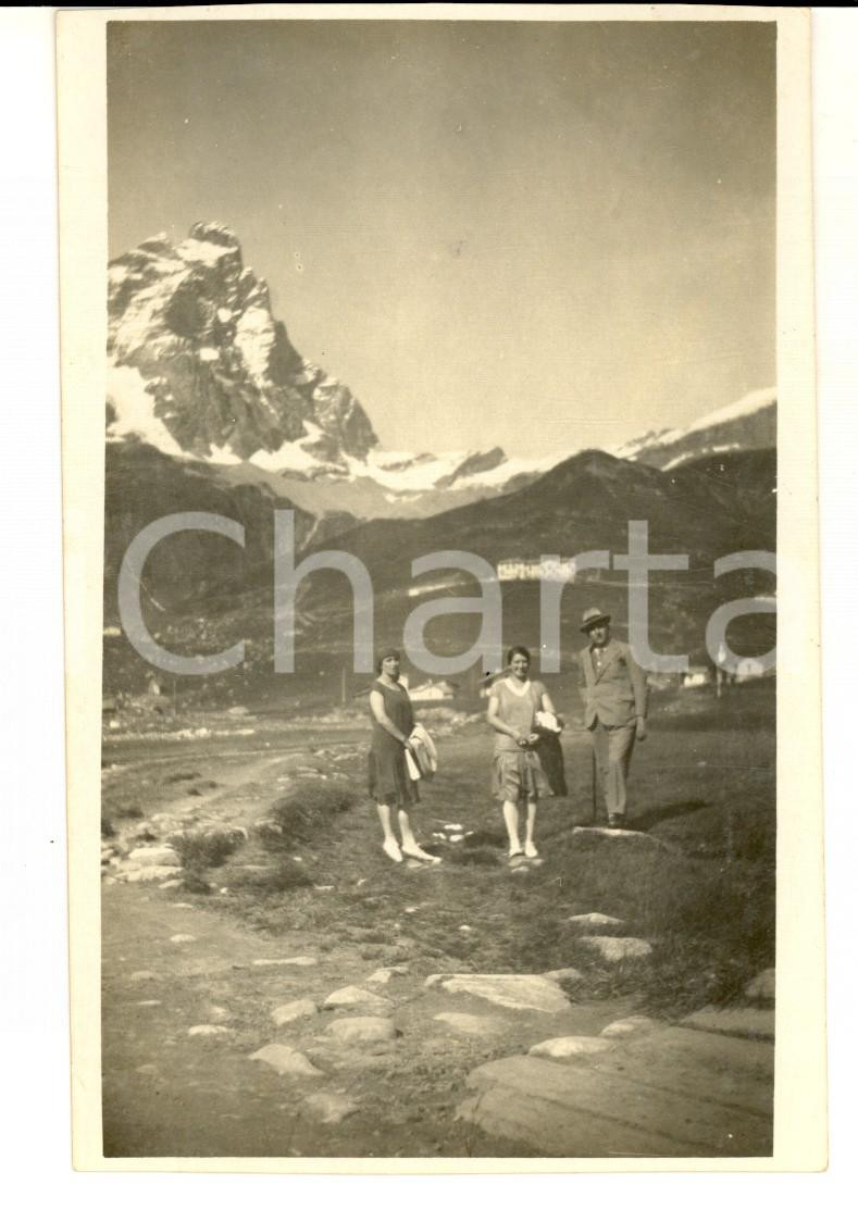 Fotografia d epoca originale 1929 VALTOURNANCHE AO Escursionisti in partenza verso le cime Foto cartolina 1