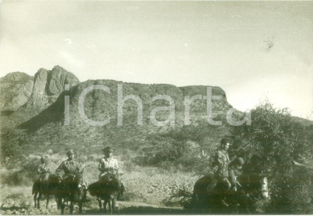 Fotografia d epoca originale 1935 ca IRPINIA ? Ufficiali a cavallo alle Grandi Manovre Fotografia 1