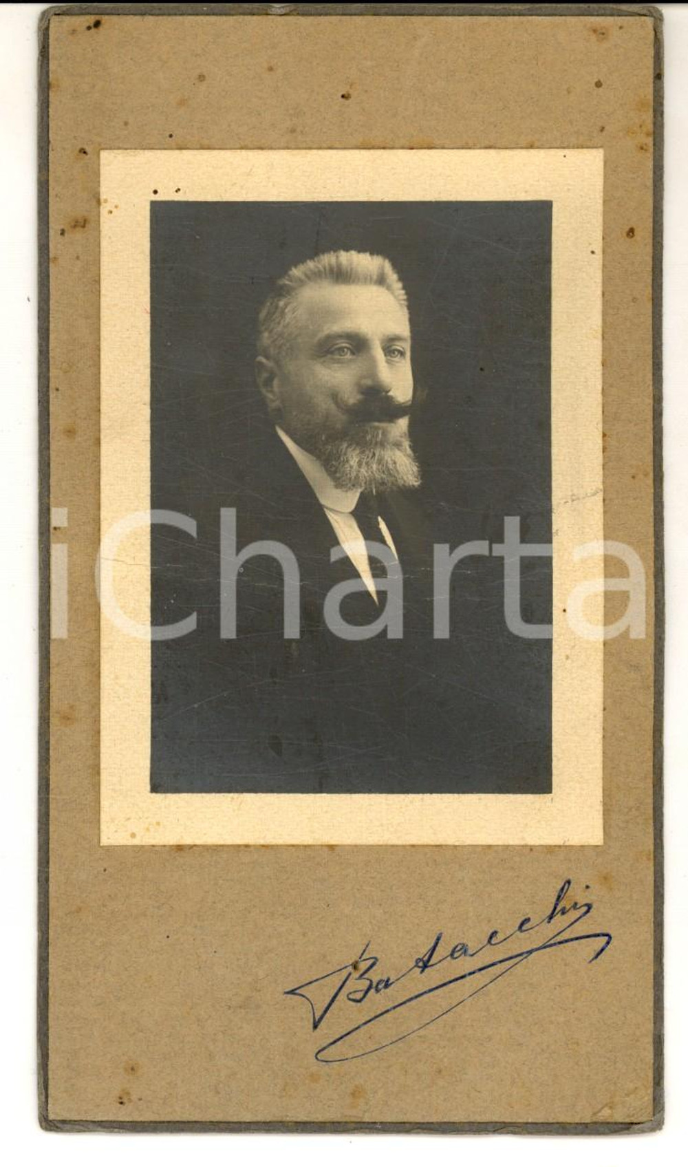 Fotografia d epoca originale 1910 ca Ritratto maschile di profilo Foto BATACCHI VINTAGE 8x15 cm 1