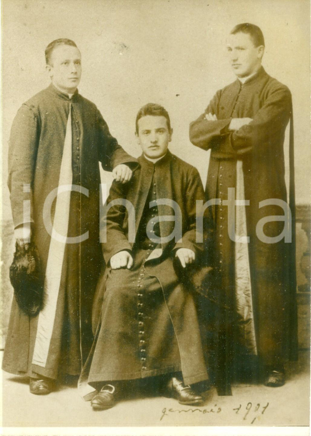 Fotografia d epoca originale 1904 MA RIPRODUZIONE 1963 Futuro papa Giovanni XXIII in seminario Fotografia 1