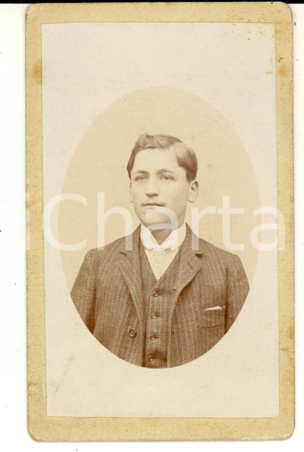 Fotografia d epoca originale 1890 ca PARIS Portrait d un jeune Ã©tudiant Photo Artistique CDV 1