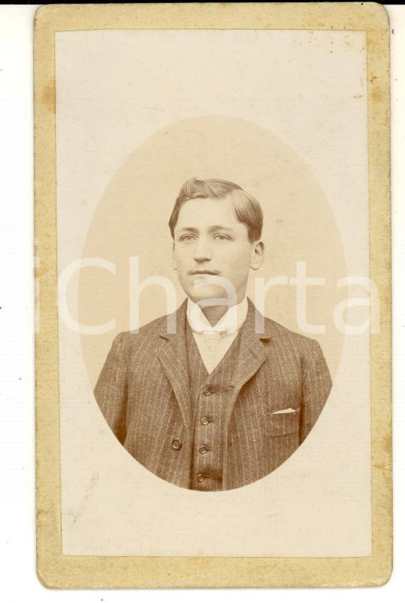 Fotografia d epoca originale 1890 ca PARIS Portrait d un jeune Ã©tudiant Photo Artistique CDV 1