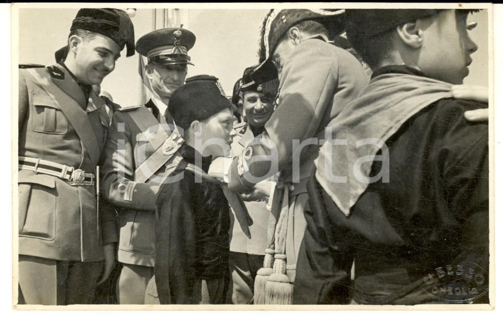 Fotografia d epoca originale 1934 ONEGLIA Premiazione del balilla Vittorio BESSO Foto cartolina U. BESSO 1