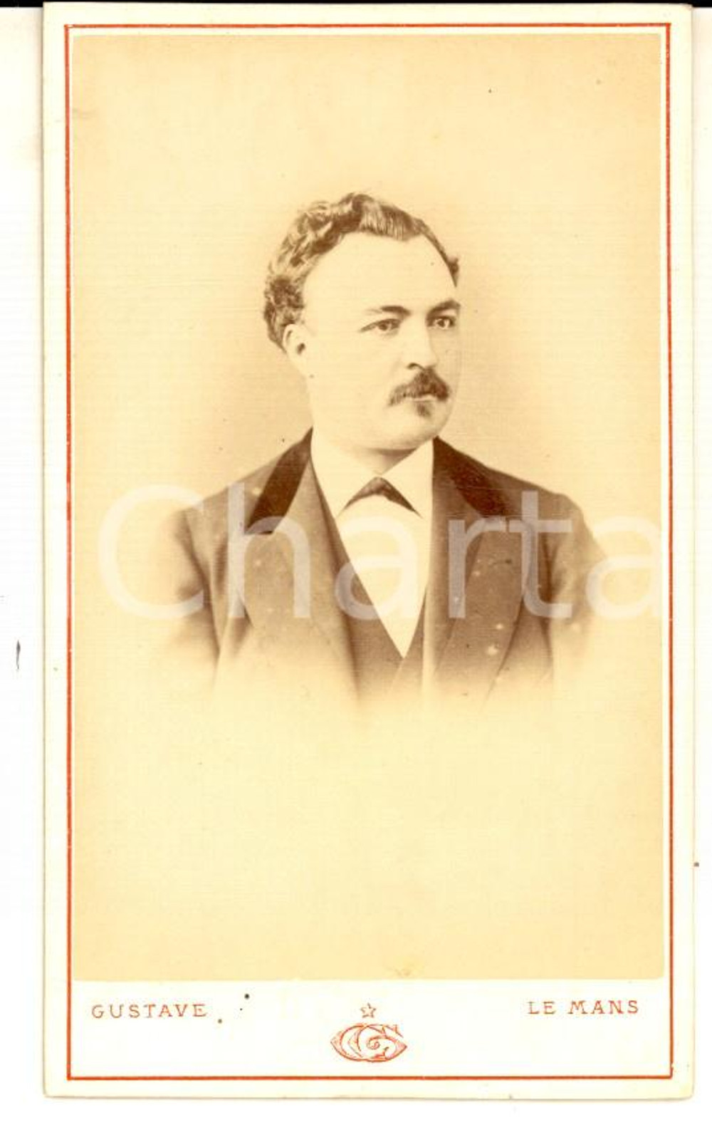 Fotografia d epoca originale 1880 ca LE MANS Ritratto di giovane uomo Fotografia GUSTAVE CDV VINTAGE 1