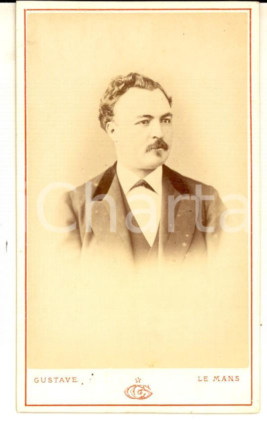 Fotografia d epoca originale 1880 ca LE MANS Ritratto di giovane uomo Fotografia GUSTAVE CDV VINTAGE 1