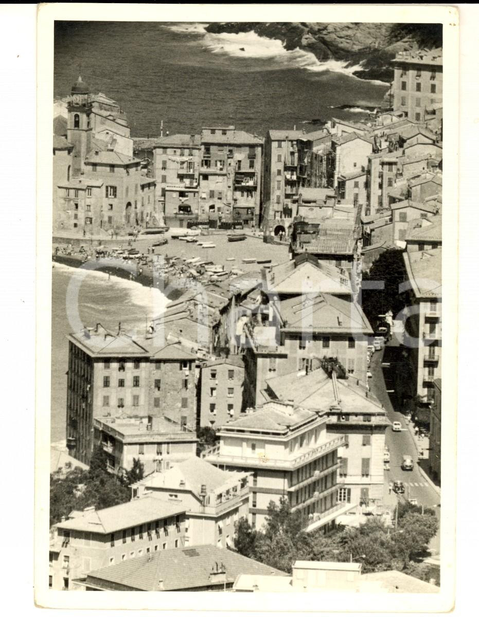 Fotografia d epoca originale 1950 ca CAMOGLI GE Veduta aerea della spiaggia Foto 11x15 cm 1