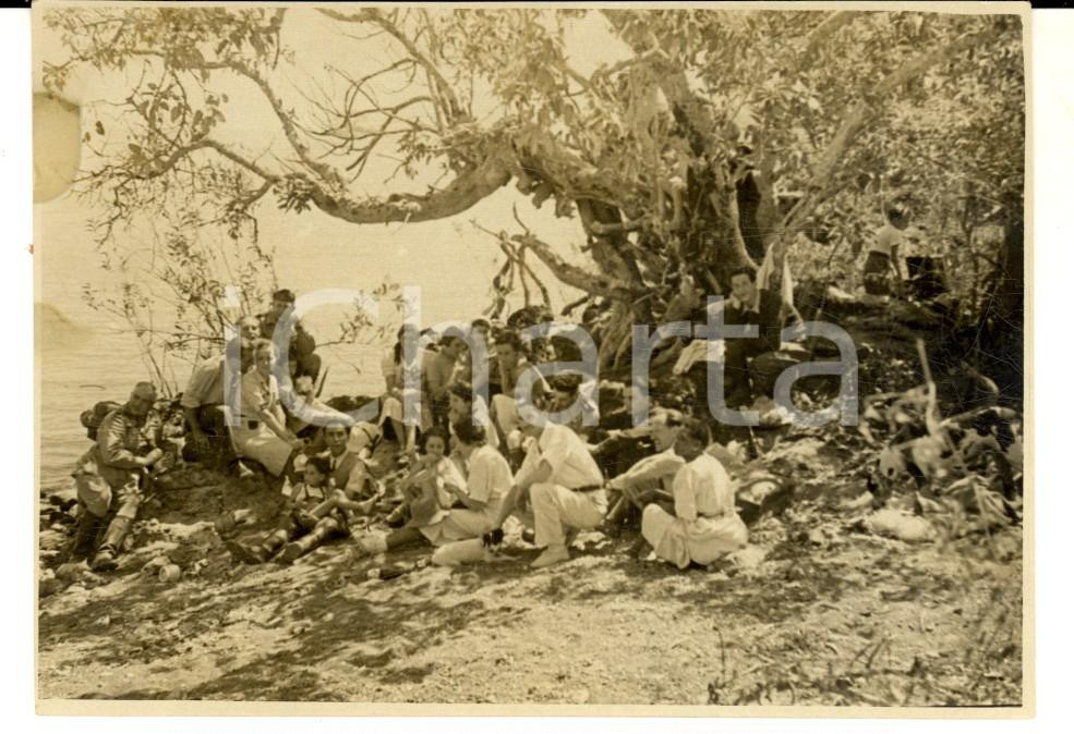 Fotografia d epoca originale 1938 LAGO DI ZANA SO Una merenda sulle sponde Foto VINTAGE 12x9 cm 1