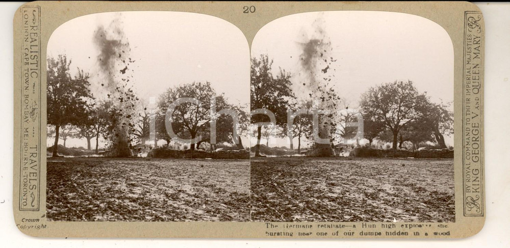 Fotografia d epoca originale 1918 WW1 THE GREAT WAR  German explosive in a wood Stereoscopic photo nÂ° 20 1