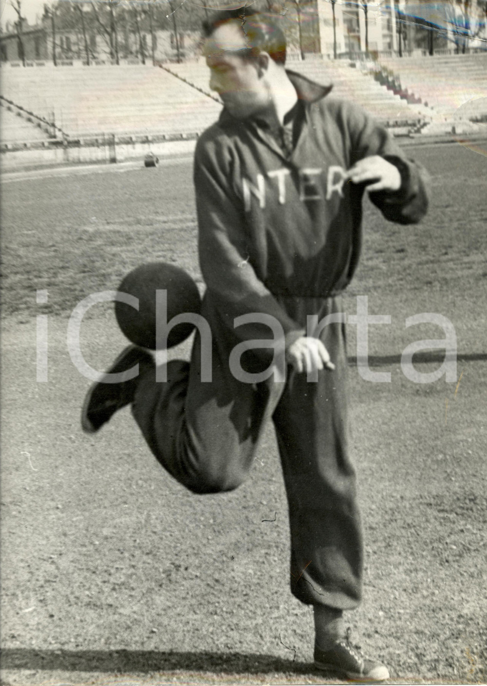 Fotografia d epoca originale 1952 MILANO Arena INTER Calcio Attilio GIOVANNINI colpo di tacco Fotografia 1