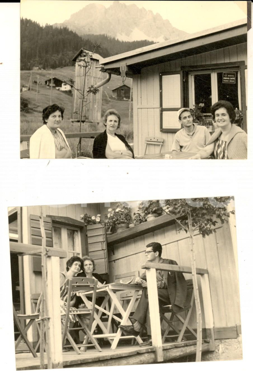 Fotografia d epoca originale 1956 DOLOMITI / Gruppo del CRISTALLO Turisti al Rifugio CRISTALLO Lotto 2 foto 1
