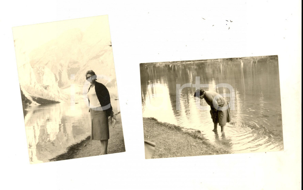 Fotografia d epoca originale 1958 LAGO DI LANDRO BZ Ritratti di escursionista Lotto 2 foto VINTAGE 8x12 1