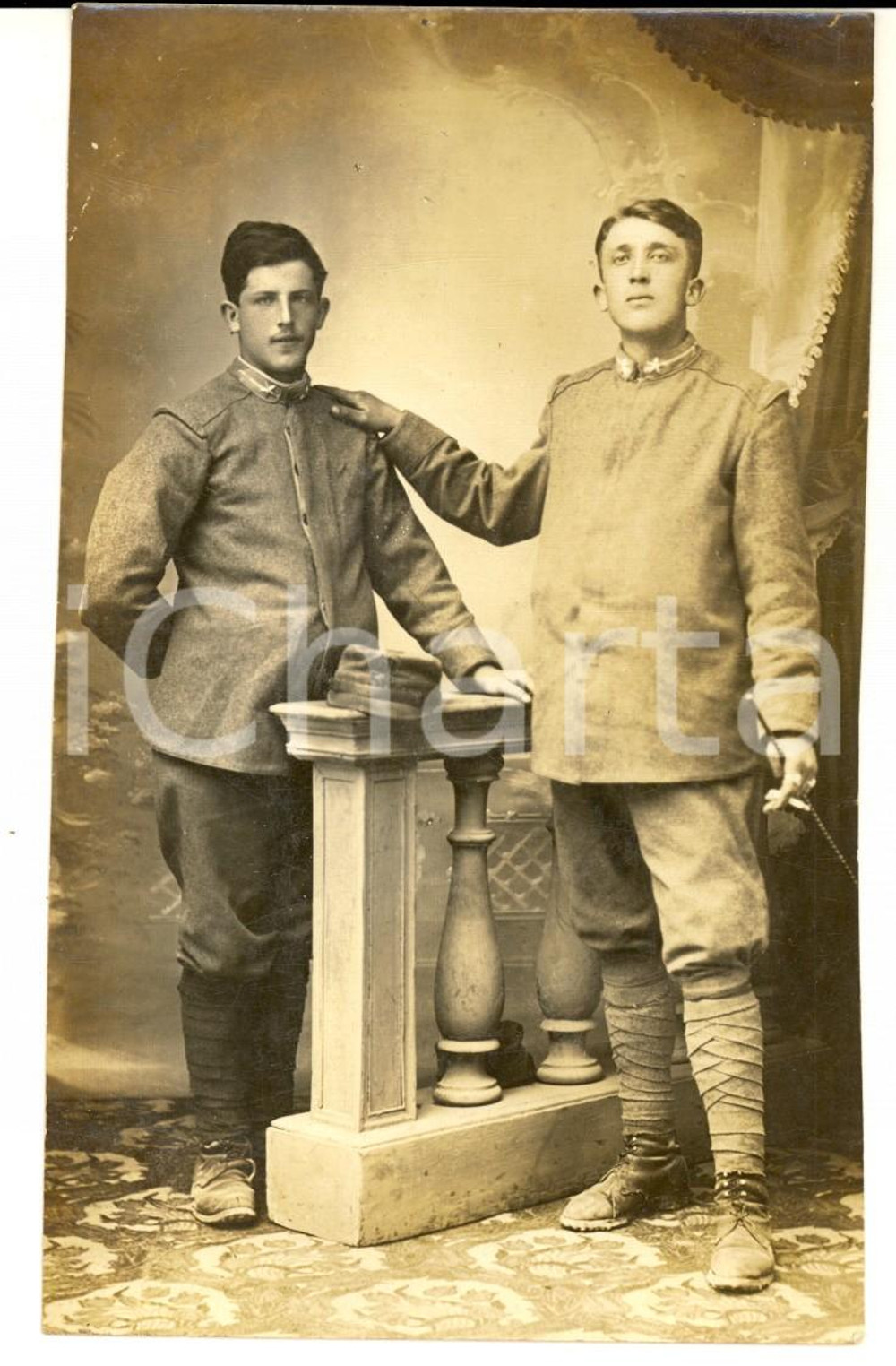 Fotografia d epoca originale 1915 ca WW1 REGIO ESERCITO Ritratto di ufficiali 58Â° Reggimento FANTERIA Foto 1
