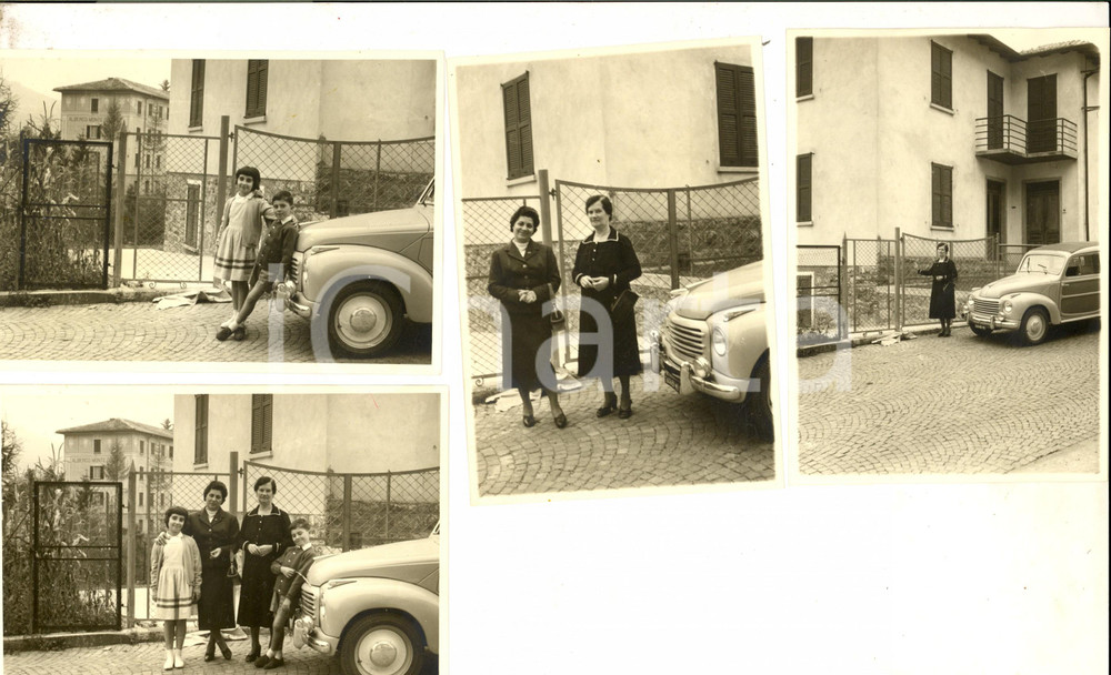 Fotografia d epoca originale 1950 ca ESINO LARIO Famiglia in posa con FIAT GIARDINETTA Lotto 4 foto 15x10 1