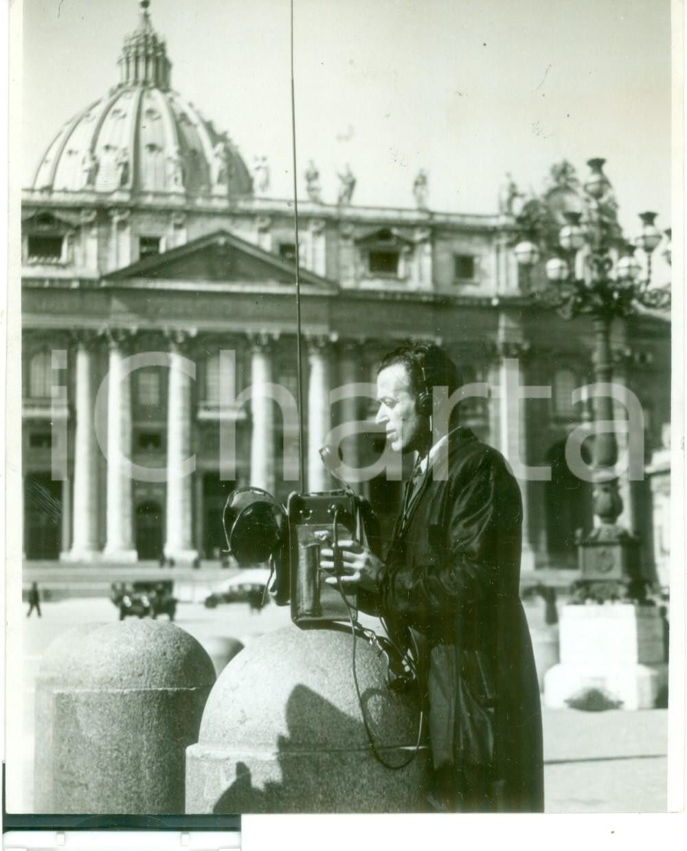 Fotografia d epoca originale 1939 ROMA Radio VATICANA in Piazza San Pietro prova altoparlanti per il Conclave 1