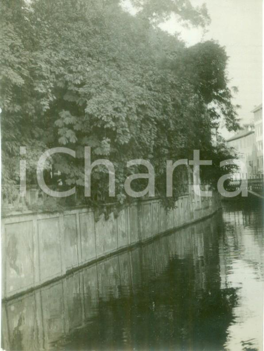 Fotografia d epoca originale 1930 ca MILANO Veduta del Naviglio in Via Santa Sofia Fotografia 1