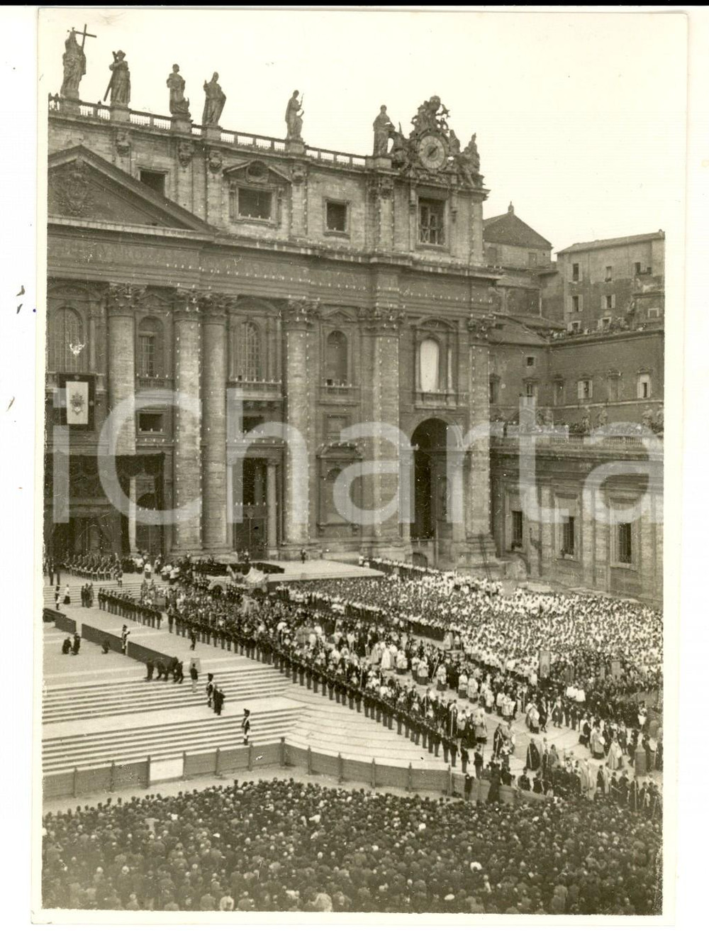 Fotografia d epoca originale 1930 ca CITTA  DEL VATICANO Una processione solenne Foto SANGIORGI 13x17 cm 1