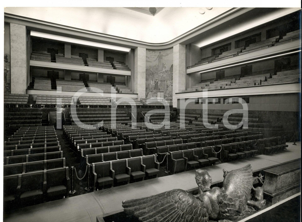 Fotografia d epoca originale 1950 ca GENEVA UNITED NATIONS The Assembly Hall Photo 24x18 cm 1