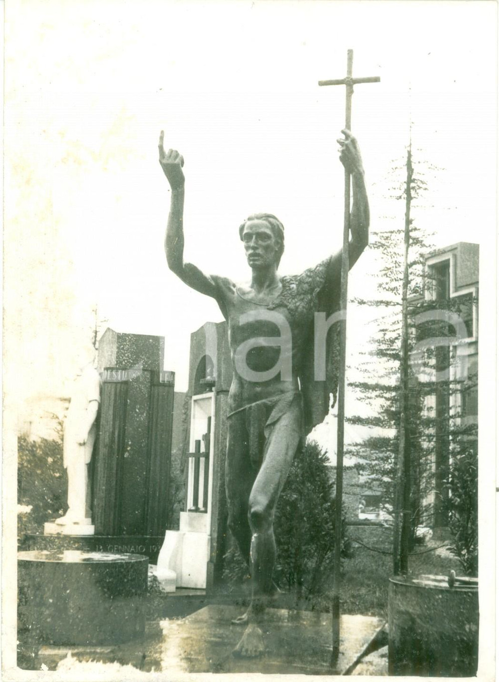 Fotografia d epoca originale 1938 MILANO La Tomba TAMBURINI dello scultore CONTI al Cimitero Monumentale 1