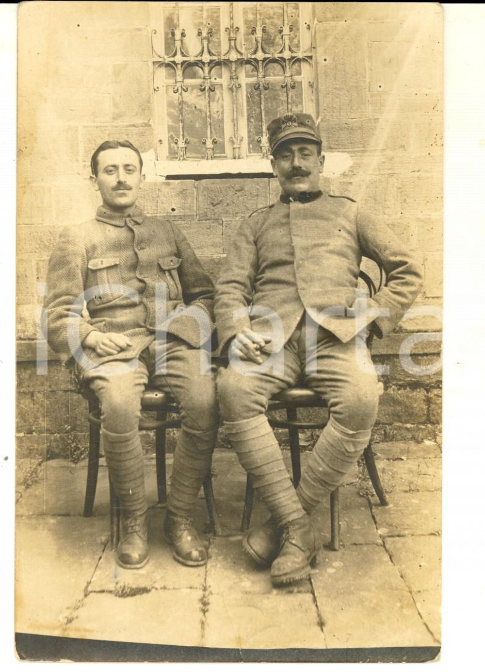Fotografia d epoca originale 1918 WW1 REGIO ESERCITO Militare 1Â° Reggimento GENIO e compagno Foto cartolina 1