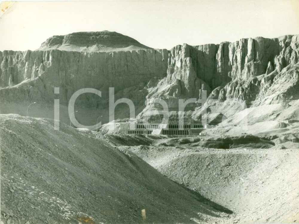 Fotografia d epoca originale 1950 ca LUXOR EGITTO Scavi al Tempio di HATSHEPSUT a DEIR ELBAHARI Fotografia 1