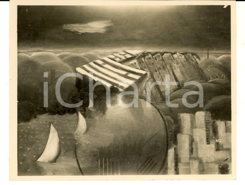 Fotografia d epoca originale 1933 Premio pittura GOLFO DELLA SPEZIA Franco COSTA Paesaggio Foto 15x12 cm 1