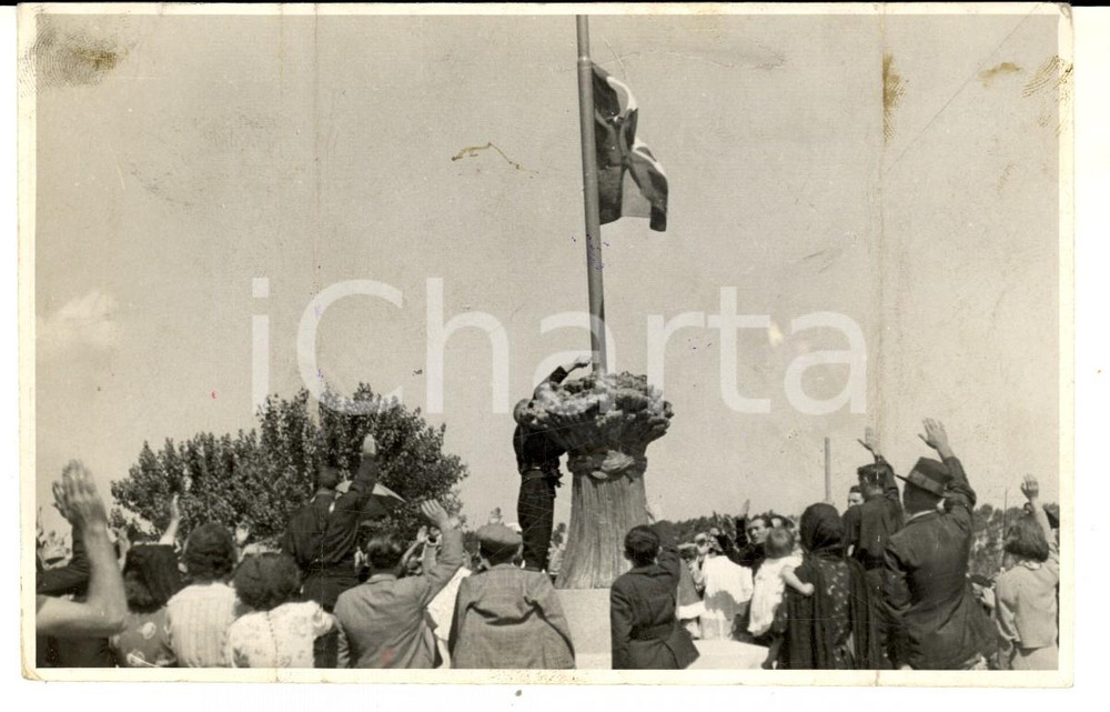 Fotografia d epoca originale 1939 MILANO PNF Cerimonia con camerata ALLEVI all alzabandiera Foto 15x9 1