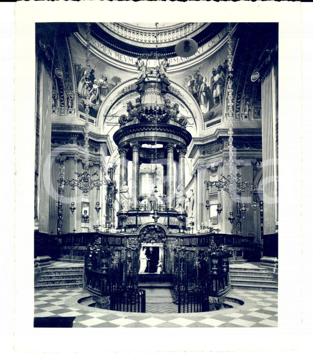 Fotografia d epoca originale 1960 ca CARAVAGGIO BG Interno del Santuario della Beata Vergine Foto 13x15 1