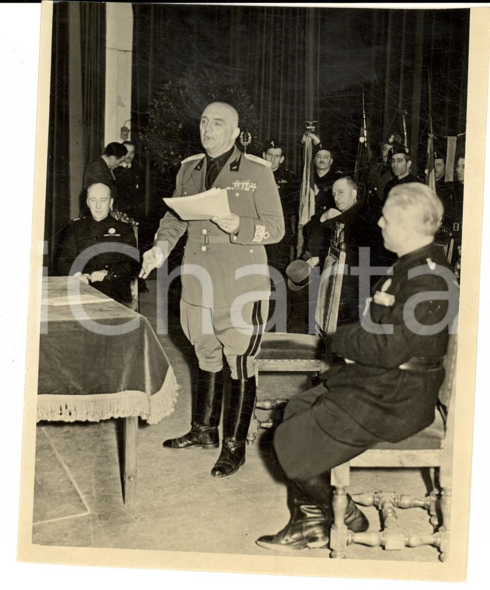 Fotografia d epoca originale 1938 MILANO Cerimonia con i gerarchi della milizia PNF Foto 13x16 cm 1