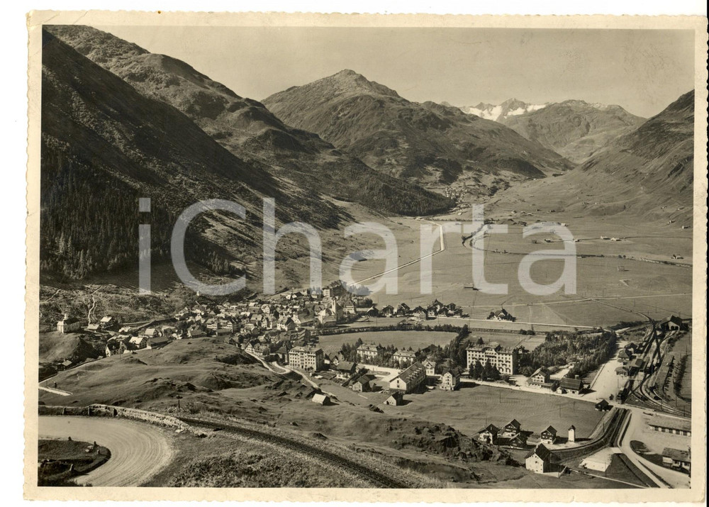 Fotografia d epoca originale 1940 ca ITALIA TRENTINO ? Veduta di un paese di montagna Foto ARTISTICA 23x16 1