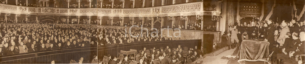 Fotografia d epoca originale 1936 NAPOLI Il Ministro Dino ALFIERI al Teatro SAN CARLO Celebrazioni Campane 1