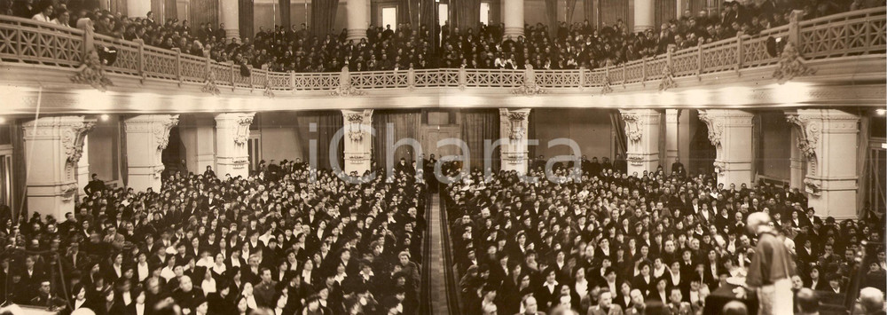 Fotografia d epoca originale 1936 MILANO Riunione dei maestri comunali al Regio Conservatorio Foto DOPPIA 1