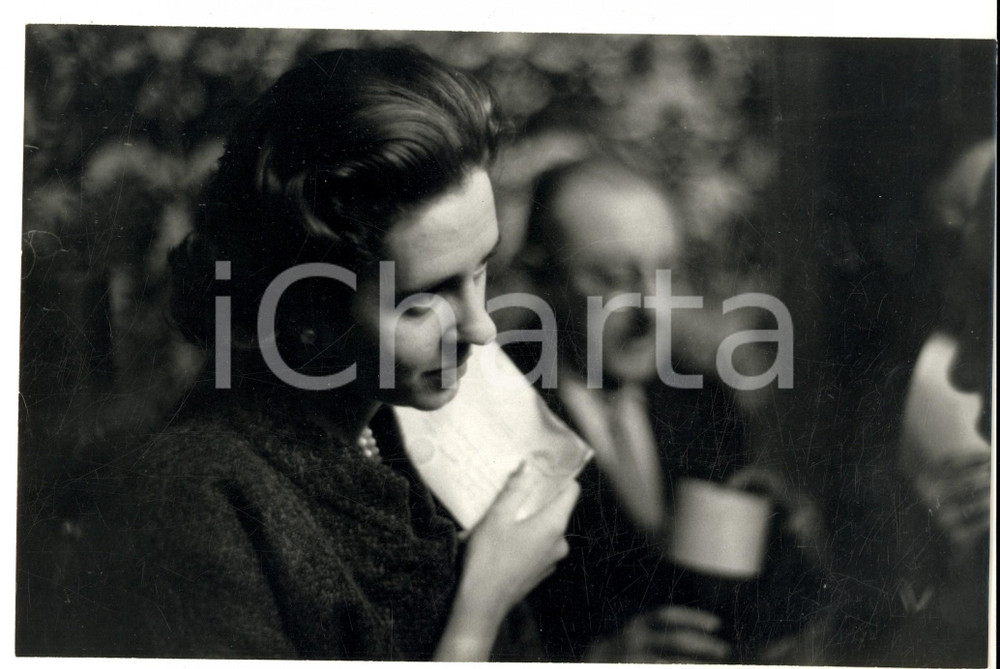 Fotografia d epoca originale 1960 ca BRUXELLES ? Ritratto della regina Fabiola del Belgio Foto 25x16 4 1