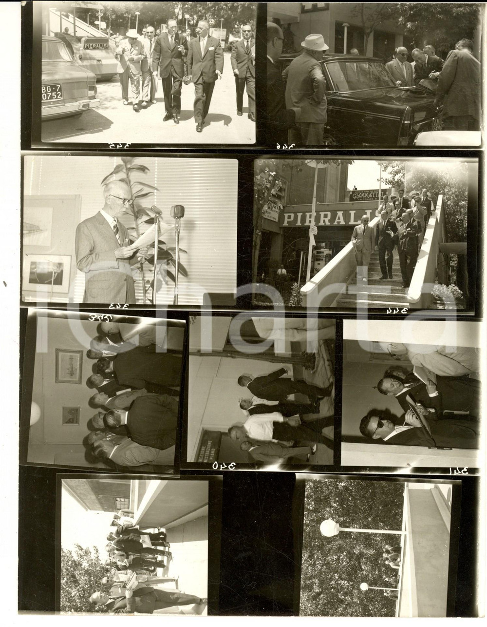 Fotografia d epoca originale 1960 ca ANCONA ? Convegno Unione Province  Arrivo delegati Foto 9 provini 1